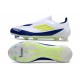 Crampon adidas F50 Elite Sans Lacets FG Blanc Jaune Solaire Bleu Lucide