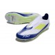 Crampon adidas F50 Elite Sans Lacets FG Blanc Jaune Solaire Bleu Lucide