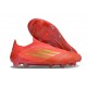 Crampon adidas F50 Elite Sans Lacets FG Rouge Solaire Or Métallique Rouge Vif