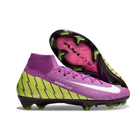 Nike Air Zoom Mercurial Superfly X Elite FG Violet Jaune Blanc