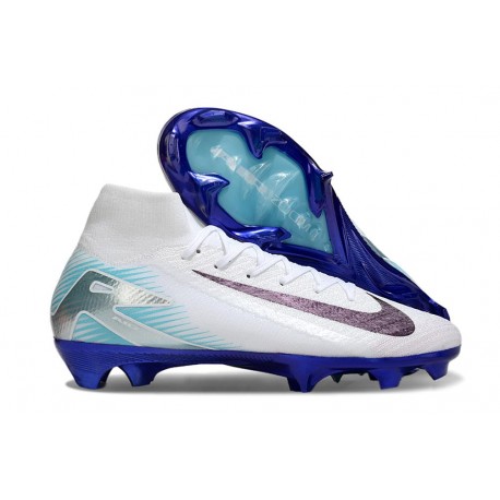 Nike Air Zoom Mercurial Superfly X Elite FG Blanc Bleu Noir
