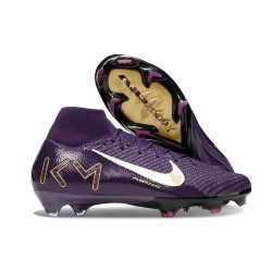 Nike Zoom Mercurial Superfly 10 Elite FG Neuf X MBAPPÉ Violet Grandiose Ivoire Pâle
