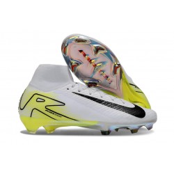 Nike Zoom Mercurial Superfly 10 Elite FG Neuf Blanc Noir Jaune