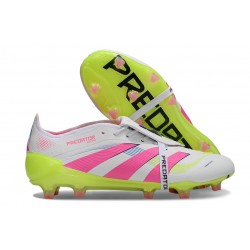 adidas Predator Elite Tongue FG Blanc Rose Lucide Citron Lucide