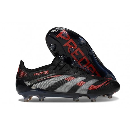 adidas Predator Elite FG Neuf Crampon Noir Gris Quatre Rouge Lucide