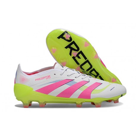 adidas Predator Elite FG Neuf Crampon Blanc Rose Lucide Citron Lucide