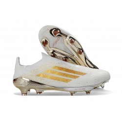 adidas f50 + Sans Lacets FG Neuf Blanc Or