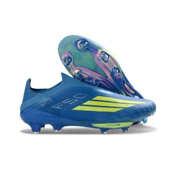 adidas f50 + Sans Lacets FG Neuf MESSI Equipe Bleu Royal Jaune Solaire Bleu Semi Eclatant
