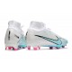 Nike Air Zoom Mercurial Superfly 9 Elite FG Blanc Bleu Baltique Rose Indigo Brume