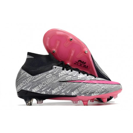Nike Crampon Mercurial Superfly IX Elite SG XXV Argent Métallique Hyper Rose Noir