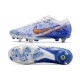Crampons Nike Mercurial Vapor 15 Elite SG-Pro Blanc Bleu Or