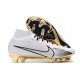 Crampons Nike Air Zoom Mercurial Superfly IX Elite FG Blanc Or