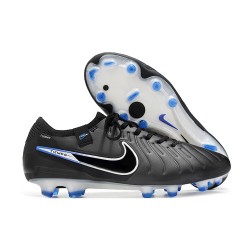 Nike Tiempo Legend 10 Elite FG Crampon Noir Chrome Hyper Royal