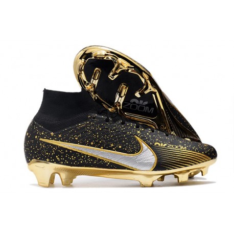 Nike Air Zoom Mercurial Superfly IX Elite FG Noir Argent Or