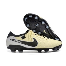 Nike Tiempo Legend 10 Elite FG Crampon Beige Noir